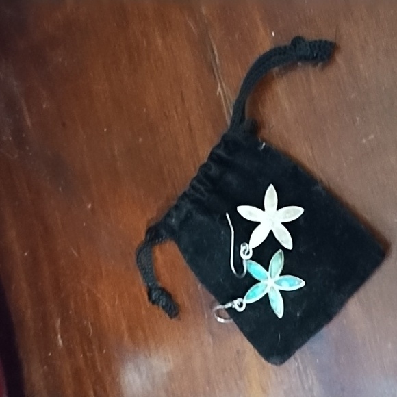 SS Turquoise earrings - Picture 2 of 2